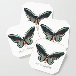 serendipity - sage green - butterfly Coaster