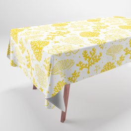 Yellow Coral Silhouette Pattern Tablecloth
