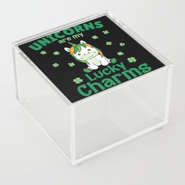 Unicorns Are My Lucky Charms St Patrick's Day Acrylic Box