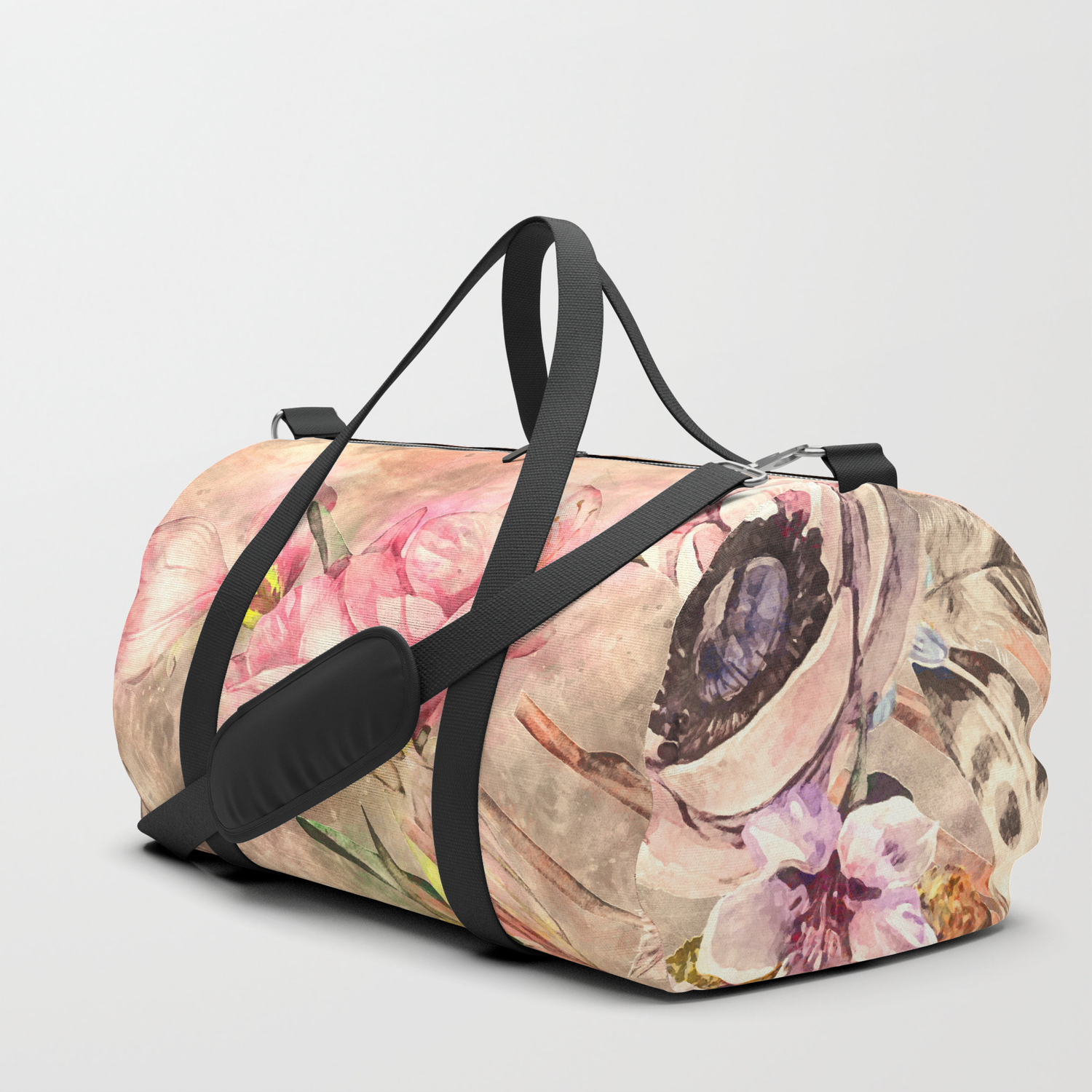 pink velvet duffle bag