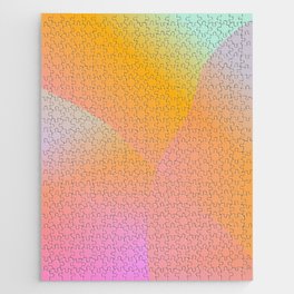 Gradient in Mint Pink and Orange Jigsaw Puzzle