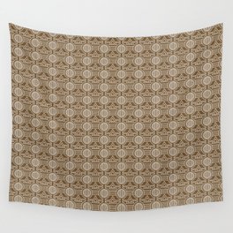 Tribal Pattern in Brown Background Wall Tapestry