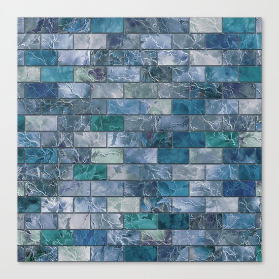 Frozen Leaves Tile Pattern Canvas Print