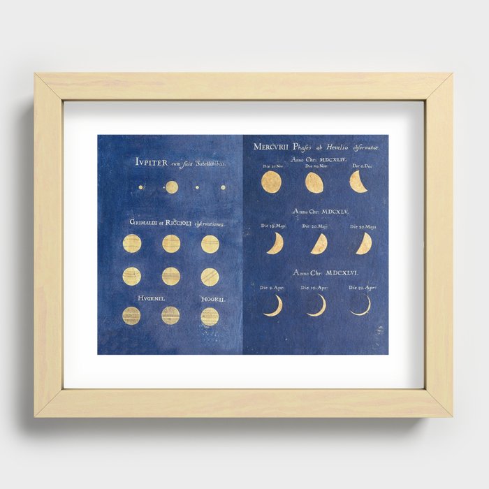 17th-Century Astronomical Art by Maria Clara Eimmart: Phases of Jupiter and Mercury Recessed Framed Print