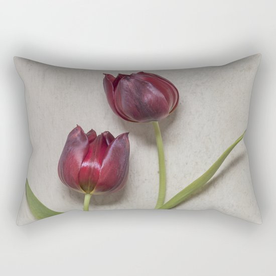 Two Red Tulips I Rectangular Pillow