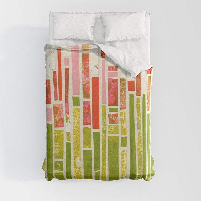 A field of red summer flowers Duvet Cover