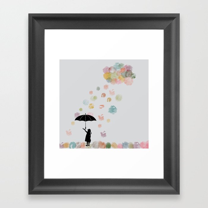 Colorful snow in Winter Framed Art Print