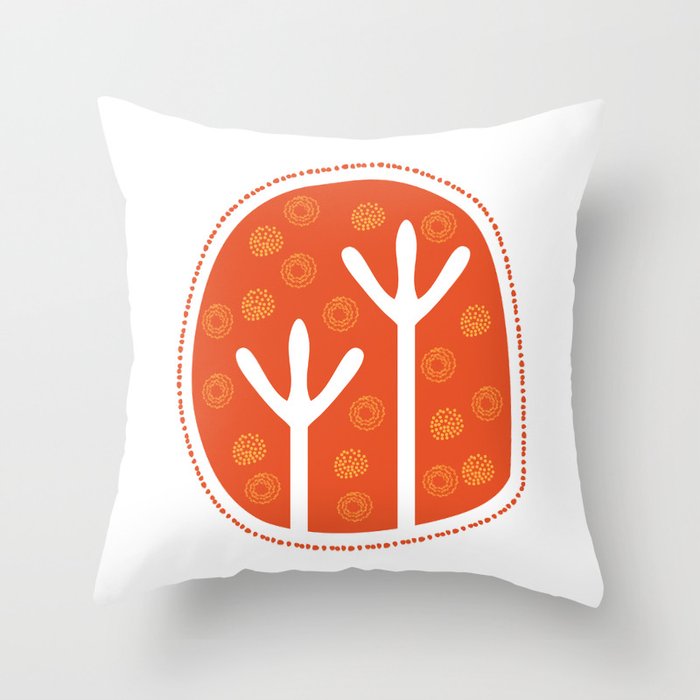 Emu Tracks Australian Aboriginal Style 1 Throw Pillow