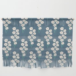 Floral Pattern - 01 - Inky Blue Wall Hanging
