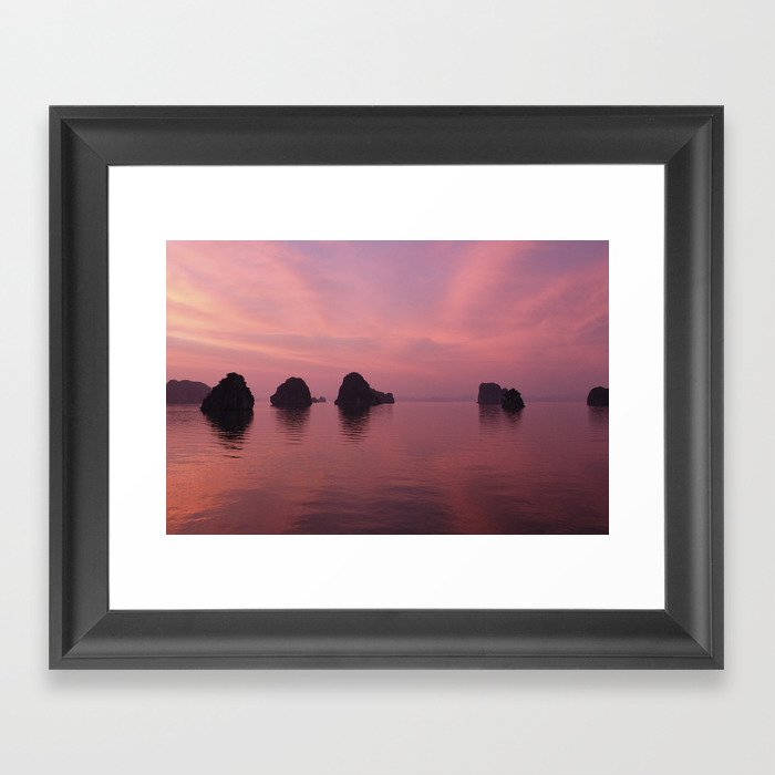 Halong Bay at Sunset Framed Art Print