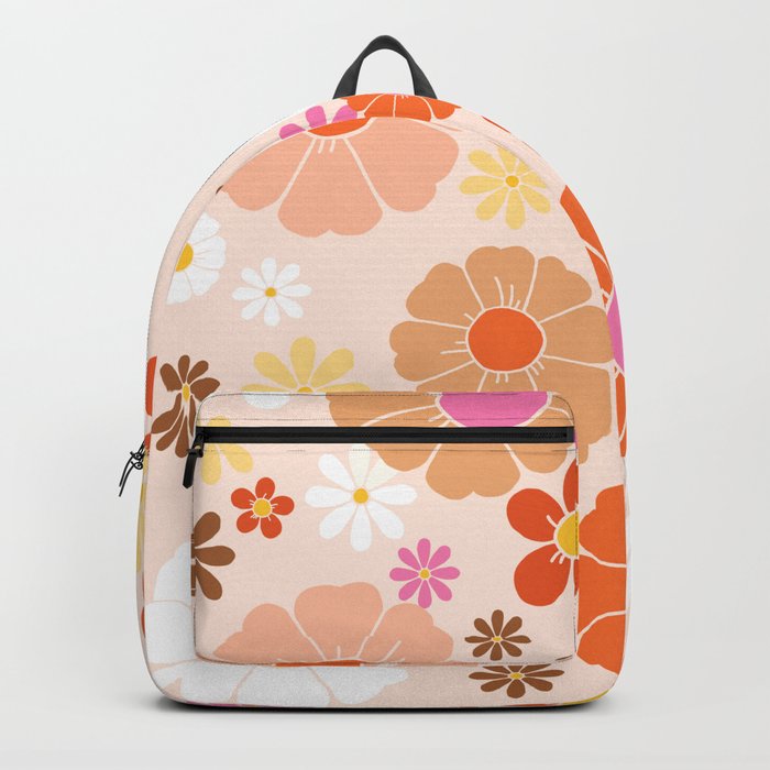 Groovy 60's Mod Pastel Flower Power Backpack