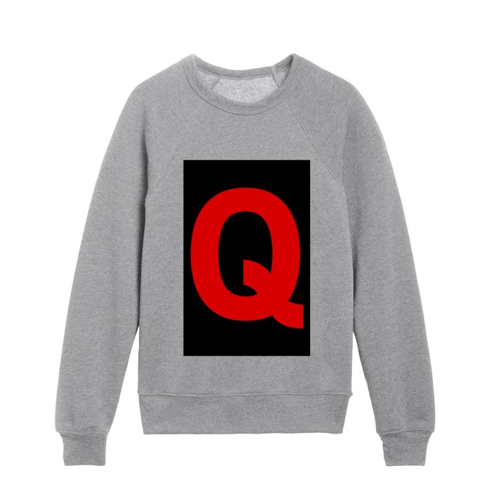 Letter Q (Red & Black) Kids Crewneck