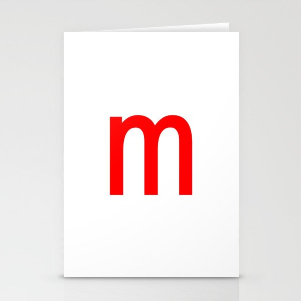 LETTER m (RED-WHITE) Stationery Cards