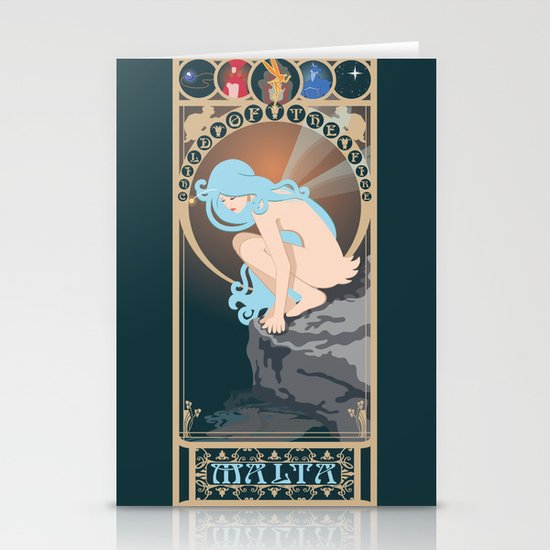 Malta Nouveau - Sea Prince and the Fire Child Stationery Cards