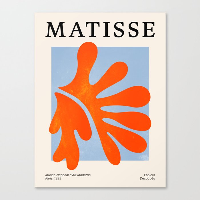 Red Coral Leaf: Matisse Paper Cutouts II Canvas Print