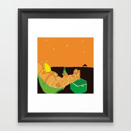 Astronaut Relaxing Framed Art Print