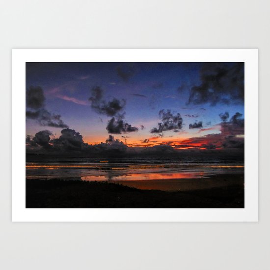 Beach Sunset - Painted Effect Art Print