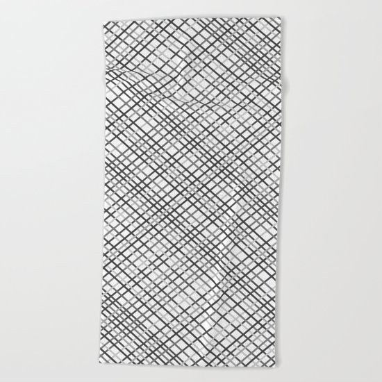 Weave 45 Black and White Beach Towel