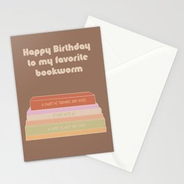 Happy Birthday Bookworm Stationery Card