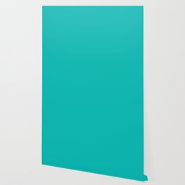 Tiffany Blue Solid Color Popular Hues Patternless Shades of Cyan Collection Hex #0abab5 Wallpaper