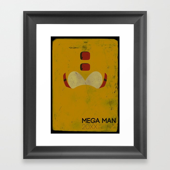 Mega Man Helmet Series  Framed Art Print