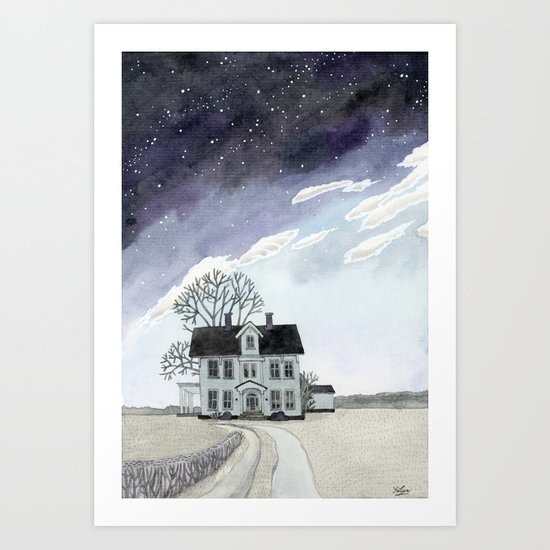 House under the Starry Skies Art Print