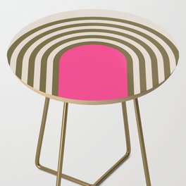 Retro Olive Green & Pink Arches  Side Table