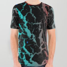 Cracked Space Lava - Cyan/Red All Over Graphic Tee