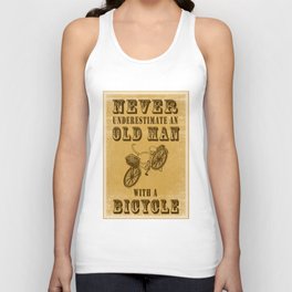 Never Underestimate An Old Man With A Bicycle Unisex Tank Top