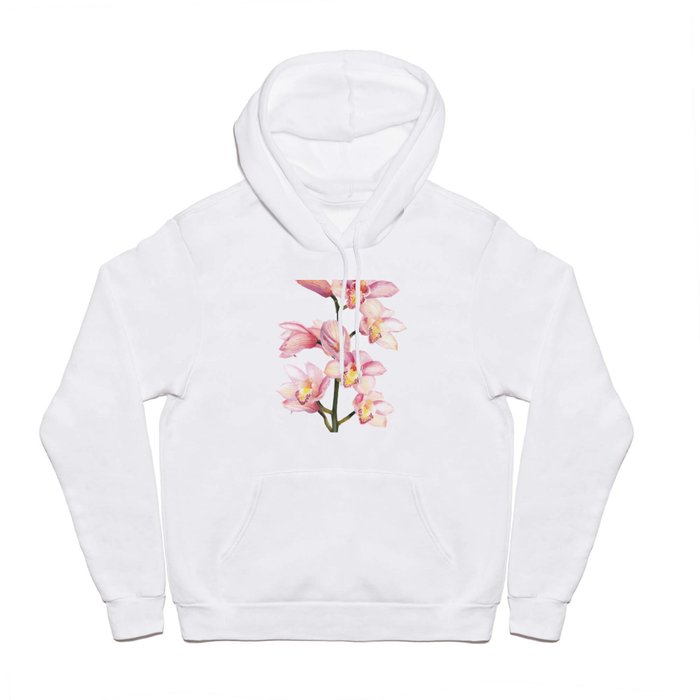 The Orchid, A Realistic Botanical Watercolor Painting Hoody