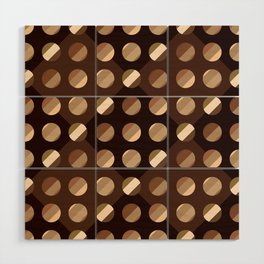 Abstract geometric seamless brown pattern Wood Wall Art