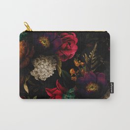 Midnight Hours Dark Vintage Flowers Garden Carry-All Pouch | Painting, Flowers, Roses, Floral, Vintage, Flower, Boho, Black, Antique, Rose 
