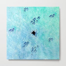 Ninja splashes in Sardinia sea Metal Print | Summer, Watercolor, Ink, Relax, Turquoise, Shadesofblue, Swim, Summertime, Sea, Painting 