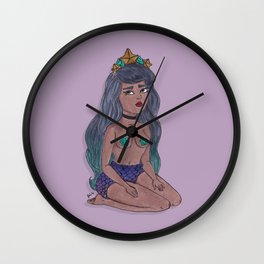 Mermaid Dreams Wall Clock | Illustration, Pop Art, Graphic Design, People 