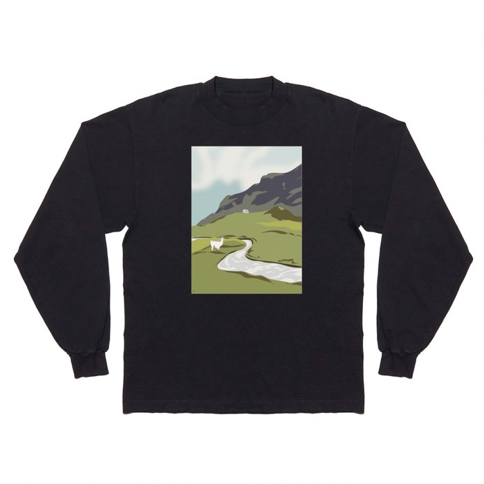 Llama in the Mountains of Peru Long Sleeve T Shirt