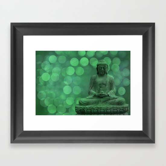 buddha light green II Framed Art Print