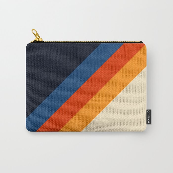 Colorful Classic Retro 70s Vintage Style Stripes - Padona Carry-All Pouch