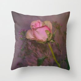 Pink Rose Photo Vintage feel Colour of Love  Throw Pillow