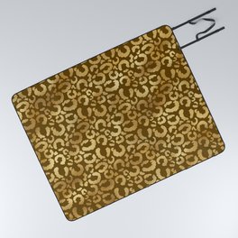 Leopard Gold Brown Modern Collection Picnic Blanket