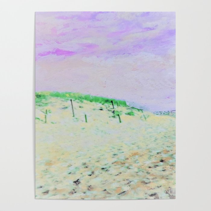 Dunes 3, Soft, Oil Pastel Drawing Poster