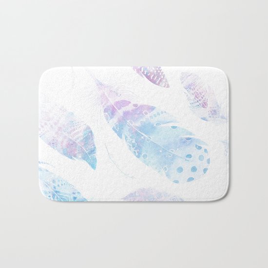 Faded galaxy feathers Bath Mat