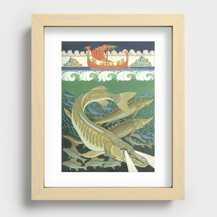Illustration for the Epic Tale “Volga” by Ivan Bilibin Recessed Framed Print