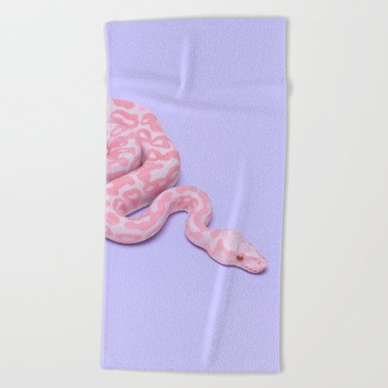 PINK SNAKE Beach Towel