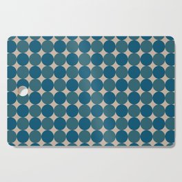 Retro Dots Geometric Pattern in Blue Shades Cutting Board