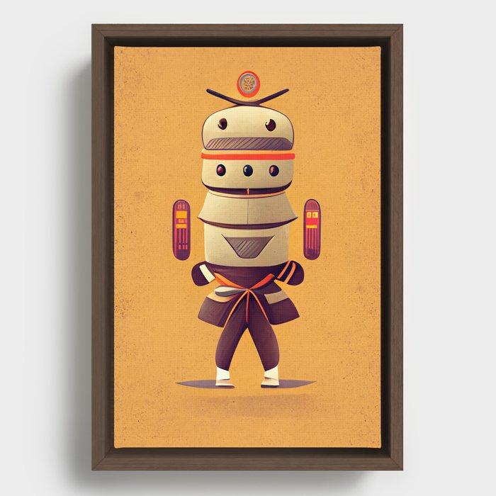 Karate Bot Framed Canvas