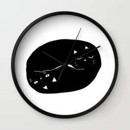 coffee cat7 Wall Clock | Design, Digital, Coffee, Drawing, Black and White, Officedecor, Illustration, Cat 