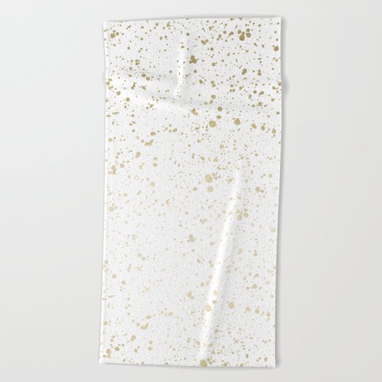 Los Angeles Nights Gold Paint Beach Towel
