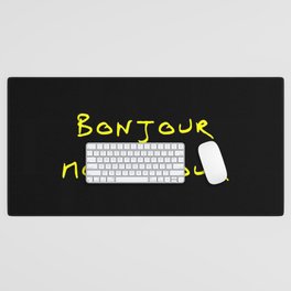 Bonjour mon amour - 5 black and yellow Desk Mat