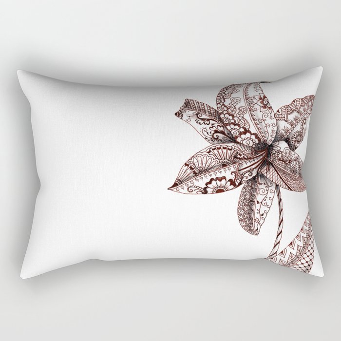 Henna Lily Rectangular Pillow