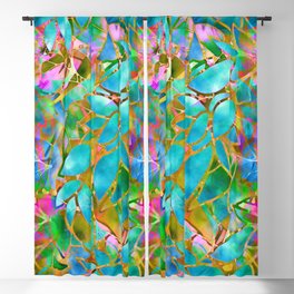 Floral Abstract Stained Glass G265 Blackout Curtain